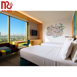 Juego de <span class=keywords><strong>Muebles</strong></span> de Dormitorio de Lujo con Cama Doble, Diseño Moderno con Paneles de MDF Roble, Resistente al Agua, para Hoteles de 3 a 5 Estrellas - Product Image 4