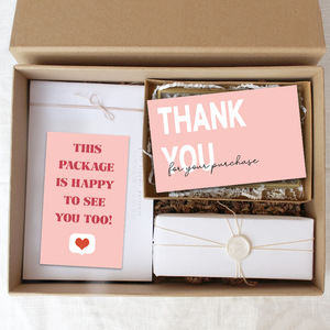 Großhandel rosa Blumen digital gedruckt Gruß karte beschichtetes Papier danke Geschenk karte Verpackung - Product Image 3