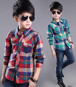 Nueva Camisa de Moda para Niños, Manga Larga, Diseño a Cuadros, Algodón - Product Image 2