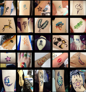 Aerógrafo de tatuaje temporal resistente al agua de larga duración, <span class=keywords><strong>tinta</strong></span> de Henna <span class=keywords><strong>con</strong></span> aerosol a base de alcohol, pintura corporal de neón común, maquillaje, uso permanente - Product Image 6