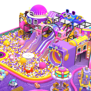 Aire <span class=keywords><strong>de</strong></span> jeux intérieure pour enfants <span class=keywords><strong>de</strong></span> haute qualité, grande capacité, avec piscine à balles, trampoline, tasses à café rotatives, douce - Product Image 1