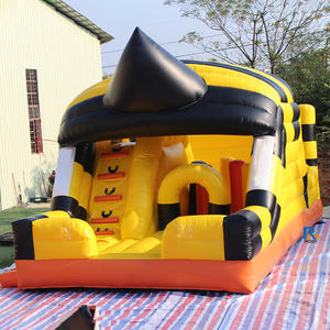 Parc d'obstacles gonflable commercial Thème Abeilles Jaunes avec toboggan et château gonflable - Product Image 3