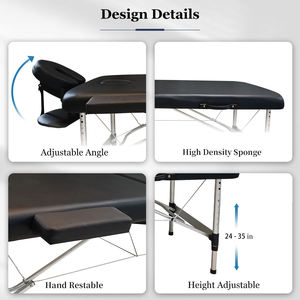 Camilla de Masaje Portátil y Plegable para Spa, Cama Facial Ligera con Cojín de Espuma Viscoelástica, Patas de Aleación de Aluminio y Cuero Sintético Impermeable - Product Image 3