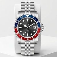 Montre mécanique classique de luxe pour homme, sportive, de plongée, boîtier en acier inoxydable, lunette en cristal saphir, GMT automatique, 20 mm, 100 m