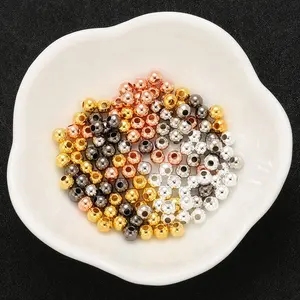 2-8毫米小圆形金属珠珠宝发现黄铜珠珠宝制作批发