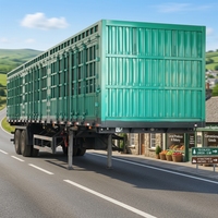 Semi-remorque JINFENG 60 tonnes, 3 essieux, 15 m, à double pont, en acier, à ridelles hautes, automatique, pour le transport de bétail et d'animaux