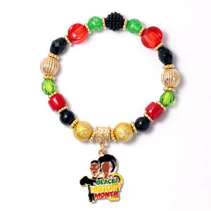 New Black History Month Polymer Clay <b>Bracelet</b> Colorful Alphabet <b>Bracelet</b> Boho Chic Handmade <b>Beaded</b> <b>Bracelet</b> Set - Product Image 5
