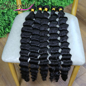 Proveedor de Cabello Virgen con Ondas Profundas Sueltas, de 10 a 30 Pulgadas, Grado 12A, Trama de Cabello 100% Humano, Color Negro Natural - Product Image 4