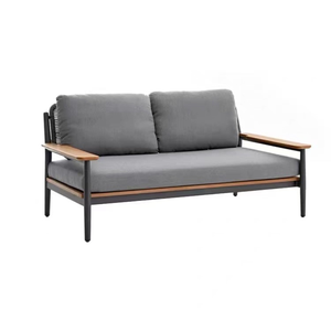 Juego de sofá moderno de madera para exteriores con tela de ratán impermeable para Villa y Park Gardens - Product Image 5