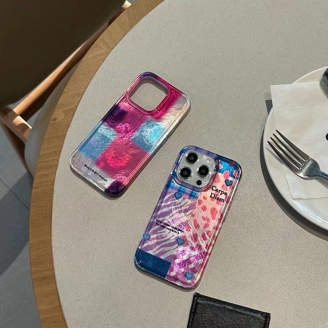 Top Custom Blue IMD Design for Iphone Mobile Cell Phone Cover Bling Bling Leopard Luxury Phone Case