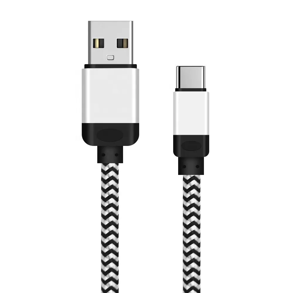 Wholesale Metal Quick Charging Phone Charger Cable 10ft Nylon Braided 2A Phone Charging Cable USB C Data Cable