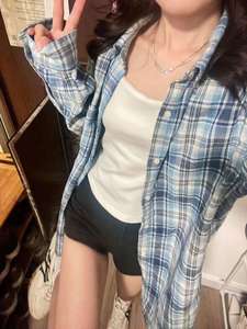 Großhandel Hemden Frauen Laterne Ärmel Strickjacke Vintage Top Pink Lila Kariert Schöne Bluse Mode - Product Image 5