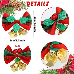 Home Decoration <b>Christmas</b> <b>Tree</b> Ornaments Gift Bells <b>Mini</b> <b>Christmas</b> Bow Festival Decoration Ornaments - Product Image 4