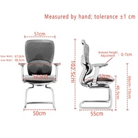 Chaise ergonomique noire à dossier en maille, à prix abordable, avec accoudoirs réglables, revêtement en poudre moderne, empilable, pour visiteurs VIP, bureau à domicile