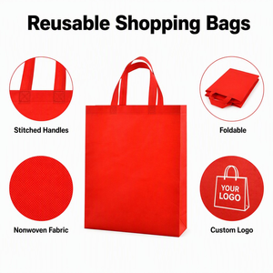 Richer Spunbond Fabric Nonwoven Reusable Grocery <b>Bags</b> Flexiloop Handle Custom Logo Sublimation Print Fast Delivery Sturdy High - Product Image 3