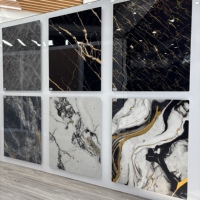 Panneau mural en PVC UV imitation marbre, revêtement mural intérieur décoratif imperméable pour projets résidentiels