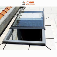 Haute étanchéité étanche en alliage d'aluminium Vertical électrique automatique coulissant rétractable fenêtre de toit en verre lucarne pour escaliers