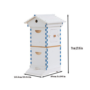 Tổ Ong Mini Đầy Đủ Thiết Lập Hộp Nhà Hộp Màu Trắng 4X Tự Động Seep Mật Ong Khung Nhựa Lược + 6X Gỗ bố mẹ Khung - Product Image 3