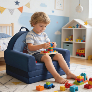 Canapé-lit pliant 2-en-1 en mousse pour bébé, <span class=keywords><strong>convertible</strong></span> en <span class=keywords><strong>fauteuil</strong></span> compressé, idéal pour jouer et lire, pour tout-petits - Product Image 2