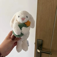 JellyCat Bashful Bunny avec arbre de Noël, peluche lapin timide Bonnie, poupée en peluche à longues oreilles moelleuses BB6CT