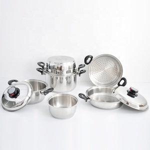 Juego de ollas y <span class=keywords><strong>sartenes</strong></span> de <span class=keywords><strong>acero</strong></span> <span class=keywords><strong>inoxidable</strong></span>, utensilios de cocina de grado quirúrgico, sin agua y sin aceite, para cocina casera, 18 Uds. - Product Image 3