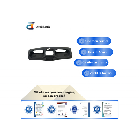 Custom Black Plastic Vacuum Formed Component for Industrial Equipment Enclosure with Multiple Functional Cutouts