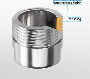 Adaptador de Rosca para Columna de Ducha Cromada <span class=keywords><strong>JOHO</strong></span>, Rosca Hembra de 1/2 Pulgada a Rosca Macho de 3/4 Pulgada para Conexión de Manguera de Jardín/Lavadora - Product Image 3