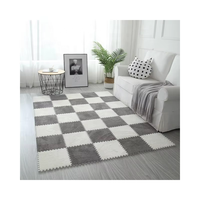 Dalles de moquette emboîtables 30x30cm style Tatami, en mousse courte et moelleuse, pour chambre d'enfant, tapis de sol carrés, tapis de golf et de prière pour la maison