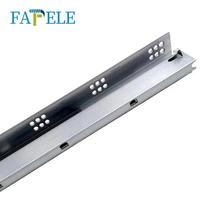 FFL 3 fold amortisseur panier tiroirs canal pousser pour ouvrir caché télescopique rails soft close encastré dissimulé glissière de tiroir
