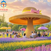 Le design paysager de chapeaux en paille tressée convient aux parcs.