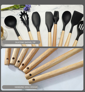 Utensilios de cocina de silicona, 12 piezas, productos de cocina, herramientas de almacenamiento, mango de <span class=keywords><strong>barril</strong></span>, utensilios de cocina, juego de cuchillos de cocina, juegos de utensilios de cocina - Product Image 3
