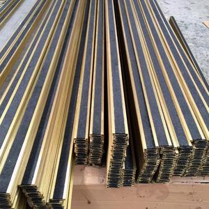 Profilés d'<span class=keywords><strong>escalier</strong></span> en laiton MEISHUO, <span class=keywords><strong>marches</strong></span> antidérapantes en carbure de silicium, garnitures métalliques pour escaliers, moulures de nez de marche encastrées, nez de marche dorés - Product Image 3