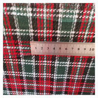 Tissu brocart tissé à carreaux rouges et verts 100 % acrylique résistant à l'abrasion pour filles, garçons, artisanat de Noël, plaid teint en fil