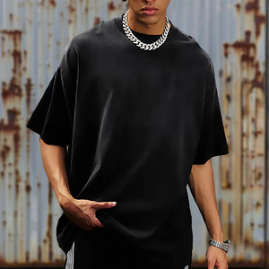 T-shirt Vintage personalizzata taglie forti da <span class=keywords><strong>uomo</strong></span> 100% cotone tinta unita Streetwear Casual per Look <span class=keywords><strong>uomo</strong></span> - Product Image 4