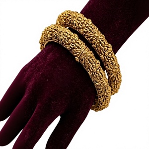 Ethnic Premium Quality Brass Gold Plated <b>Bangle</b> Bracelets <b>Set</b> For Women Wedding Wear Jewelry Collection - Product Image 2