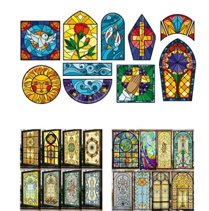 Stained Decorative Glass Customized Decoration multicolour beautiful pattern Decorative Panel Glass for Building Roof Church