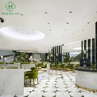 HUALIN Ensemble Table et Chaises de Restaurant Moderne en Pierre Frittée de Haute Qualité pour Hôtels, Cafés et Restaurants Thématiques