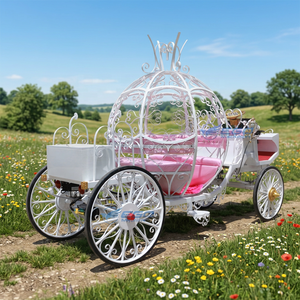 Populaire Chariot de Mariage Cendrillon en Métal Blanc, Design Citrouille, par le Fabricant Special Transportation - Product Image 1