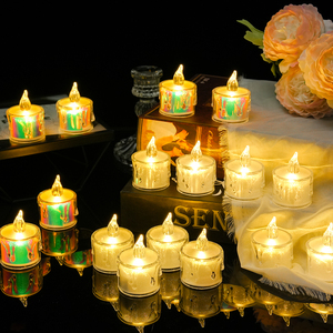 <span class=keywords><strong>Bougie</strong></span> chauffe-plat <span class=keywords><strong>LED</strong></span> en <span class=keywords><strong>plastique</strong></span> jaune chaud de haute qualité, effet gouttelettes, décor de table romantique, lumière <span class=keywords><strong>LED</strong></span> sans flamme à piles - Product Image 4