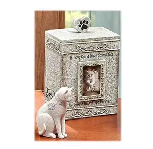 レジンペット天使の壷犬猫ペット記念像置物