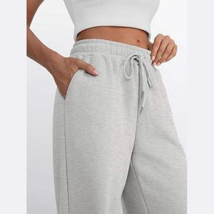 Pantalons de survêtement larges pour femmes en gros, taille haute, pantalons de détente amples, cordon de serrage, pantalons de jogging évasés avec poches pour femmes - Product Image 3