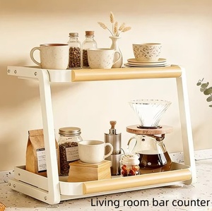 Portaspezie da Cucina a Doppio Strato <span class=keywords><strong>Estraibile</strong></span>, Scaffale per Conservazione <span class=keywords><strong>Snack</strong></span> e Spezie - Product Image 4