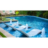 Cascade de piscine en acier inoxydable avec lame de cascade et éclairage LED