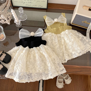 Nuovo Vestito Estivo per Bambine, Abito Principessa Senza Maniche con Fiocco, Dolce Abbigliamento per Neonate - Product Image 2