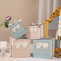 Boîte cadeau rigide écologique en matériaux recyclés, portable, délicate, avec poignée universelle haut de gamme, idéale pour les cadeaux d'anniversaire