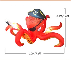 Halloween festival decorazione per eventi gonfiabili logo stampato gonfiabile polpo testa pirata palloncino per feste giocattolo - Product Image 3