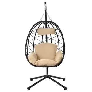 High Quality Modern Garden Furniture Patio Large Swing Chair Hanging Egg Chair Cheap Price Factory Sale Rattan Hanging Egg Chair