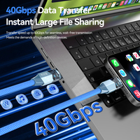Cable de Carga Rápida Compatible con USB 4 con Soporte Thunderbolt 4 PD de 240 W y 40 Gbps, con Revestimiento de Algodón para MacBook Pro EGPU