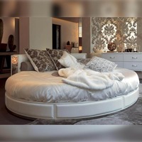 Cama Redonda King-Size de Cuero, Diseño Industrial Europeo con Estructura de Hierro y Madera de Mango, Desglose Completo del Precio