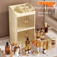Boîte de rangement moderne pliable à double porte couronne support multicouche blanc papeterie cosmétiques aluminium PP Rectangle stockage des aliments